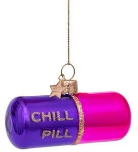 Vondels - Ornament Glass Purple/Pink Opal Chill Pill - Julkula - Purple/Pink - H4 cm
