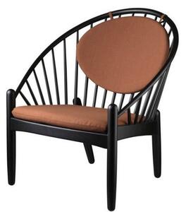 FDB Møbler / Furniture - J166 by Poul M. Volther - Fåtölj - Oak/Black - Burned Orange - H:86xD:76xB:77cm