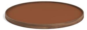 Brdr. Krüger - Tray - Walnut Oiled model 60 - Bricka - CLAY (Cognac / Sort) - Ø60 cm H2,5 cm