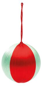 Anna + Nina - Corded Ornament - Julkula - Big - Red Stripe - Stock sale - Ø:12 cm