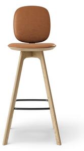 Brdr. Krüger - Pauline Comfort Barstool 75 cm - Oak Clear Wax Oiled - Barstol - Spectrum, Brandy Læder - 30155 - H107 cm L75 cm B36 cm