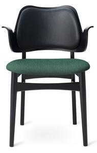 Warm Nordic - Gesture Chair / Black Lacquered Oak - Lounge stol - Sevilla 4001 (Black) / Sprinkles 974 (Hunter Green) - L58 x W54 x H80 cm