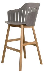 Cane-line - Choice Barstol - Indoor - Barstol - Frame: Teak / Seat: Taupe - W59 x D53 x H42 cm