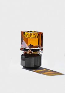 Reflections Copenhagen - Dakota Tealight Holder - Ljusstake - Amber/Clear/Black - 9 x 16,5 x 9 cm