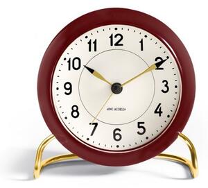 Arne Jacobsen - Station Vægur - Klockan - Table clock bordeaux/white - Ø11 cm
