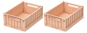 LIEWOOD - Weston Opbevaringskasse - Small 2-pak - Förvaringslåda för barn - 2074 - Tuscany rose - H9,5 x W18 x L25 cm