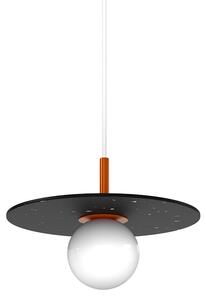 Swedish Ninja - PLUTO LITTLE Charcoal Black - Hängande lampa - Zesty Orange - Ø33 x H23 cm