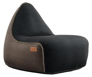 SACKit - Canvas Lounge Chair - Bean bag - Canvas Black/Brown - L96 x W80 x H70 x SH40 cm