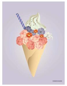 ViSSEVASSE - Ice cream flower - kort - Affisch - Ice cream flower - Stock sale - 7,5x10,5 cm