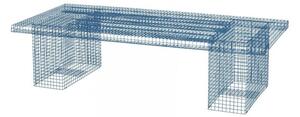 Kalager Design - Wire Loungetable - Lounge bord - Pastel Blue - L186 x D49,5 x H75 cm