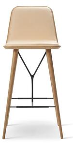 Fredericia Furniture - Spine Wood Barstool 1731 by Space Copenhagen - Barstol - Vegeta 90 Natural / Lacquered Oak - W45 x D51,5 x H98 x SH69,5 cm