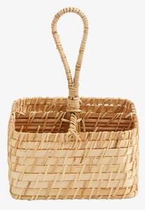 Nordal - MERIAN Fletkurv med hank og 4 rum - Korg - Natur - 17 x 17 x 23 cm