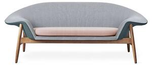 Warm Nordic - Fried Egg Sofa / Oiled Oak - Soffa för 2 personer - Hero 991 (Petrol) / Rewool 828 (Light Green) / Merit 034 (Pale Peach) - L186 x W68 x H68 cm