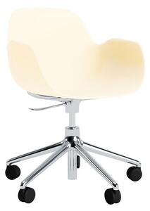 Normann Copenhagen - Form Armchair Swivel 5W Gas Lift Alu - Kontorsstol - Aluminium / Cream - H73/86 x L72,5 x SH37/50 cm