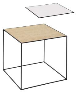 Audo Copenhagen - Twin 42 - Soffbord - White/Oak With Black Base - 42x42x42 cm