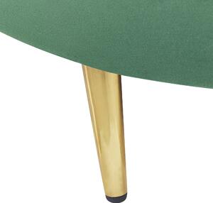 Soffa Smaragdgrön Sammet Glamour Kurvad Retro 3-sits med Guld Metallben Beliani