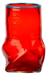 Broste CPH - Vase 'Ellen' Mundblæst Glas - Vas - Red/Pigeon Blue - Ø12,2 x H22 cm