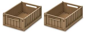 LIEWOOD - Weston Opbevaringskasse - Small 2-pak - Förvaringslåda för barn - 3070 - Oat - H9,5 x W18 x L25 cm