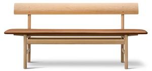 Fredericia Furniture - Mogensen 3171 Bench by Børge Mogensen - Bänk - Soaped Oak / Omni 307 Cognac - W171,5 x D48,5 x H77 x SH46 cm