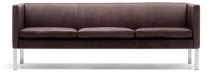 Fredericia Furniture - EJ50 Sofa 5033 by Erik Jørgensen Studio - Soffa för 3 personer - Max 96 Dark Brown / Brushed Chrome - W198 x D80 x H70 x SH44 cm