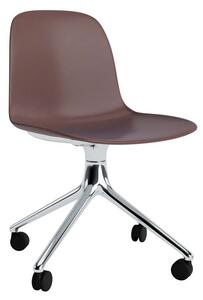Normann Copenhagen - Form Chair Swivel 4W Alu - Kontorsstol - Brown / Aluminum - H79 x W52 x D52 x SH44 cm