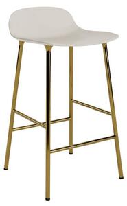 Normann Copenhagen - Form Barstool 65 cm Steel - Barstol - Light Grey / Brass - H77 x W42,5 x D42,5 x SH65 cm