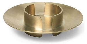 Ferm Living - Block Candle Holder - Ljusstake - Brass - Ø11 x H3 cm