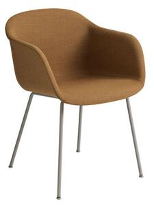 Muuto - Fiber Chair - Tube Base - Matstol - Remix 433/Grey - H77 x W54,5 x D56 x SH46 cm