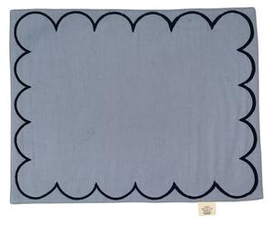 Jou Quilts - Curved embroidery placemat - Bordstablett - Light blue - 35 x 45 cm