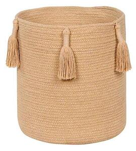 Lorena Canals - Basket Woody - Förvaringslåda för barn - Honey - Ø30 x H30 cm