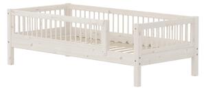 Flexa - CLASSIC Single Bed With Side Bars - Barnsäng - White Washed - H66.5 x W100 x L210 CM