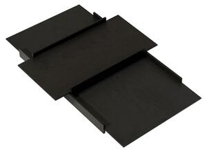 PLEASE WAIT to be SEATED - Kanso Tray Set / By Laura Bilde - Bricka - Black Ash - W60 x D31 x H3.5 cm / W40 x D21 x H3.5 cm