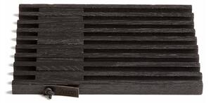 EKTA Handvaerk - Table Frame - Grytunderlägg - Black oak & leather - 15 x 21 cm