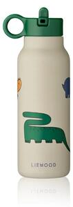 LIEWOOD - Falk Water Bottle - Dricksflaska för barn - Dinosaurs / Mist - H19,2 x D6,5 cm