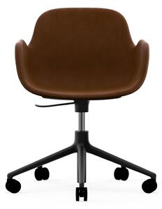 Normann Copenhagen - Form Armchair - Swivel 5W Gaslift Full Upholstery - Kontorsstol - Frame: Black Aluminium / Fabric: City Velvet vol. 2 26 - L: 72,5 x H: 73/86 x SH: 37/50 cm
