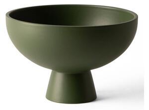 Raawii - Strøm Bowl / Large - Skål för servering - Deep Green - Ø22 x H15 cm