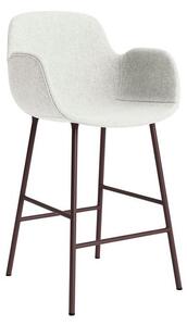 Normann Copenhagen - Form Bar Armchair 65 cm Full Upholstery Steel - Barstol - Hallingdal 110 / Brown Steel - H100 x W56 x D54,5 x SH65 cm