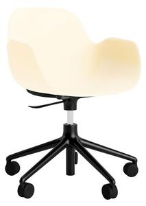 Normann Copenhagen - Form Armchair Swivel 5W Gas Lift Alu - Kontorsstol - Black Aluminium / Cream - H73/86 x L72,5 x SH37/50 cm