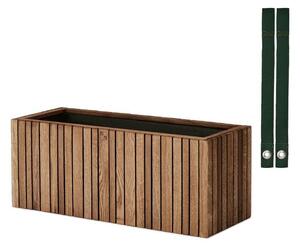 SQUARELY CPH - GrowWIDE & HoldON - Växtlåda - Dark Oak - Dark Green Nylon - W60 x H24 x D22 cm (Straps 48 cm)