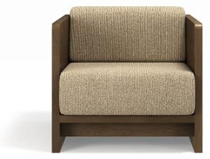 Brdr. Krüger - Karm Lounge Chair - Oak Smoked Oiled - Lounge stol - Moss, Cream Tekstil - 0019 - L74 cm H72 cm
