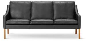 Fredericia Furniture - Mogensen 3-Seater Sofa 2209 by Børge Mogensen - Soffa för 3 personer - Max 98 Black / Oiled Walnut - W186 x D82 x H84 x SH43 cm