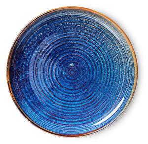 HKLiving - Chef Ceramics - Dinner Plate - Tallrikar - Rustic Blue - Ø26 x H3 cm