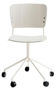 Fogia - Mono Chair w. Swivel - Kontorsstol - Seat: Pearl White Stained Oak - W47 x D38 x H81 x SH45 cm