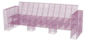 Kalager Design - Wire Loungecouch - 3 pers. - Lounge soffa - Pink - L229 x H71 cm (Seat: L196 x D50,5 cm)