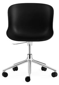 Normann Copenhagen - Hyg Chair Swivel 5W Gaslift - Kontorsstol - Seat: Black / Base: Aluminum - L: 72,5 x D: 72,5 x H: 78/92 x SH: 38/52 cm