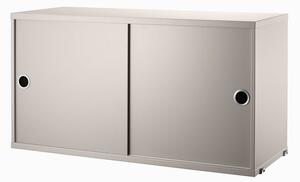 String Furniture - Cabinet w/ Sliding Doors - Skåp - Large - Beige - 78x30x42 cm