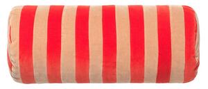 Christina Lundsteen - STRIPE BOLSTER - Kudde - Tomato / Beige - Ø 14 x 40 cm