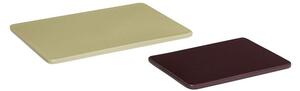 Hübsch - Amare Trivets (set of 2) - Grytunderlägg - Large - Ljusgrön / Maroon - 21 x 15 x H2 cm, 30 x 21 x H2 cm