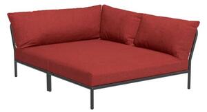 HOUE - LEVEL 2 / Right Cozy Corner - Trädgårdssoffa - Scarlet/Dark Grey - L139 x W173,5 x H68,5 x SH38 cm