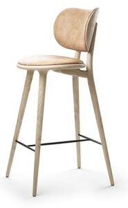 Mater - High Stool 74 - Barstol - Matlakeret Eg With Backrest - W: 46 cm D: 38 cm H: 104 cm Sh: 74 cm